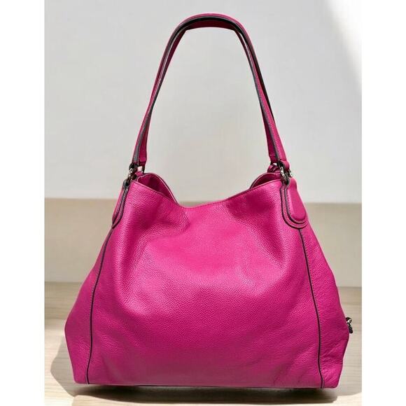 Coach 33547 Edie Leather Turn Lock Shoulder Bag - Picture 2 of 11